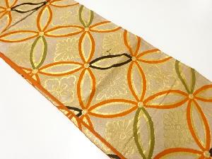 アンティーク　花七宝繋ぎ模様織出し袋帯（材料）